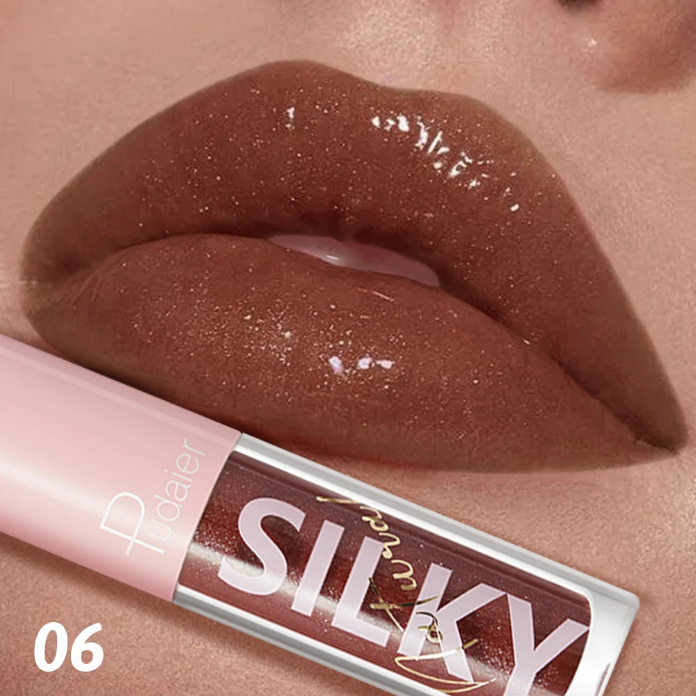 Waterproof quick-drying lip glaze, 16 colors available for mirror-finished lip glaze, clear and non-sticky, non-fading, waterpro