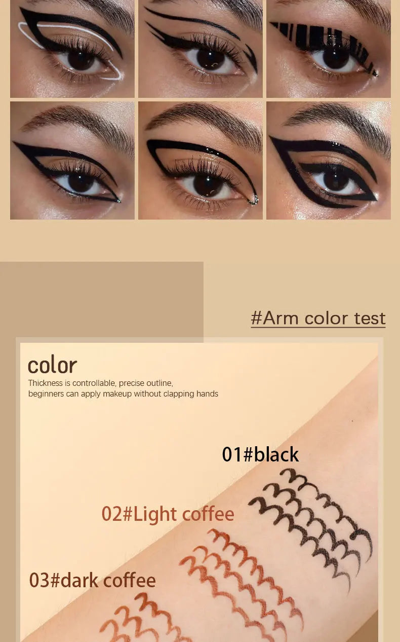 Waterproof Eyeliner Pen Quick-dry Permanent Stain-free Matte Smooth Ultra-fine Liquid Touch-up Eyeliner Cosmetics