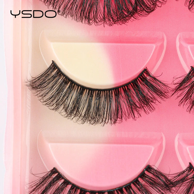 YSDO 5 pairs eyelashes makeup mink strip lashes dramatic eyelashes faux cils natural false eyelashes extension 3d mink eyelashes