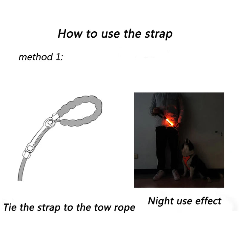 Luminous Strap For Dog Collar Harness Leash Led Light Night Safety Anti-Lost/Avoid Car Accident Glowing Collar For Dogs