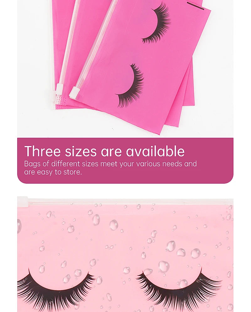 10pcs Eyelash Aftercare Bags With Zipper Toiletry Makeup Pouch Cosmetic Travel Beauty Tool Packaging Lash Extension Supplies