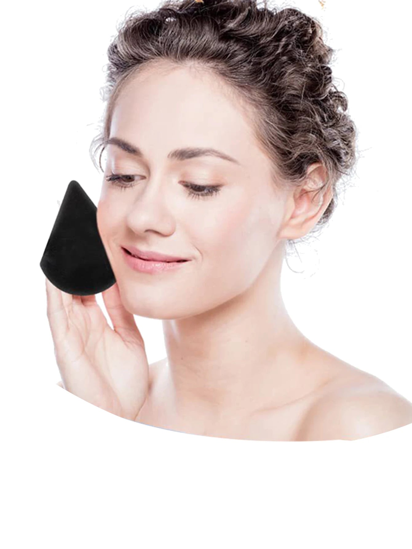 5Pcs Black Triangle Powder Puff For Loose Powder Liquid Cosmetic Soft Plush Powder Puff Makeup Foundation Puff Makeup Tool