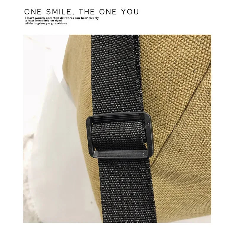 Canvas Simple Travel Luggage Handbags Solid Durable Duffel Shoulder Bags Crossbody Weekend Carry Organizer for Men Women