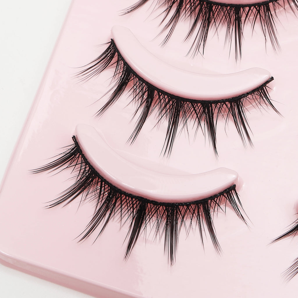 New 5 Pairs Manga Lashe Soft Natural Eyelashes Thick False Eyelashes Demon Eyelashes Daily Dating Makeup Eyelashes Lashes Wispy