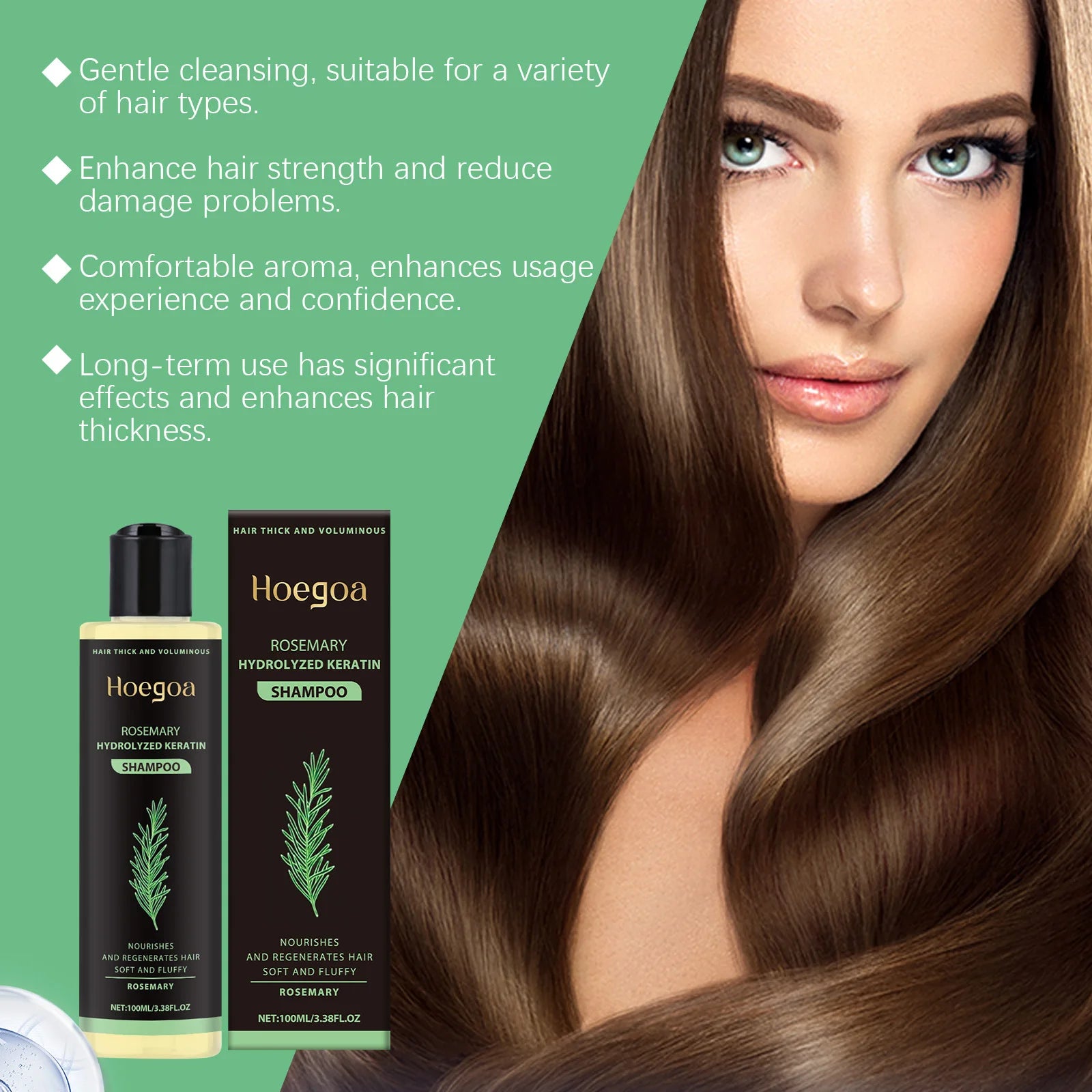 Rosemary Shampoo Hair Growth Deep Cleansing Scalp Anti Dandruff Oil Control Strengthening Root Nourish Hair Volumizing Shampoo