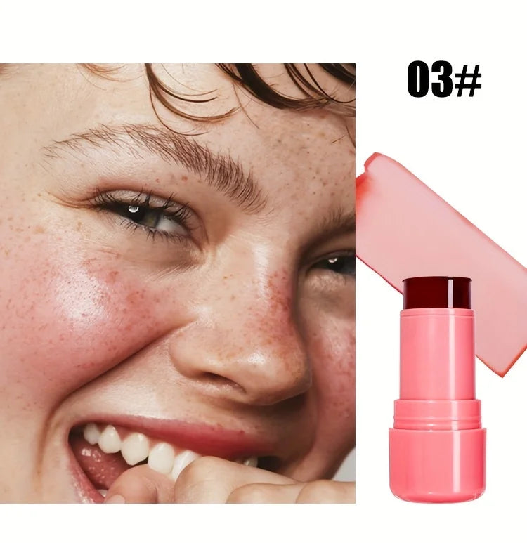 Jelly Blush Stick Lip and Cheek Stick, Multi-purpose Jelly Tint Jelly Blush, Blush Cooling Water Tint Sheer Lip & Cheek Stain