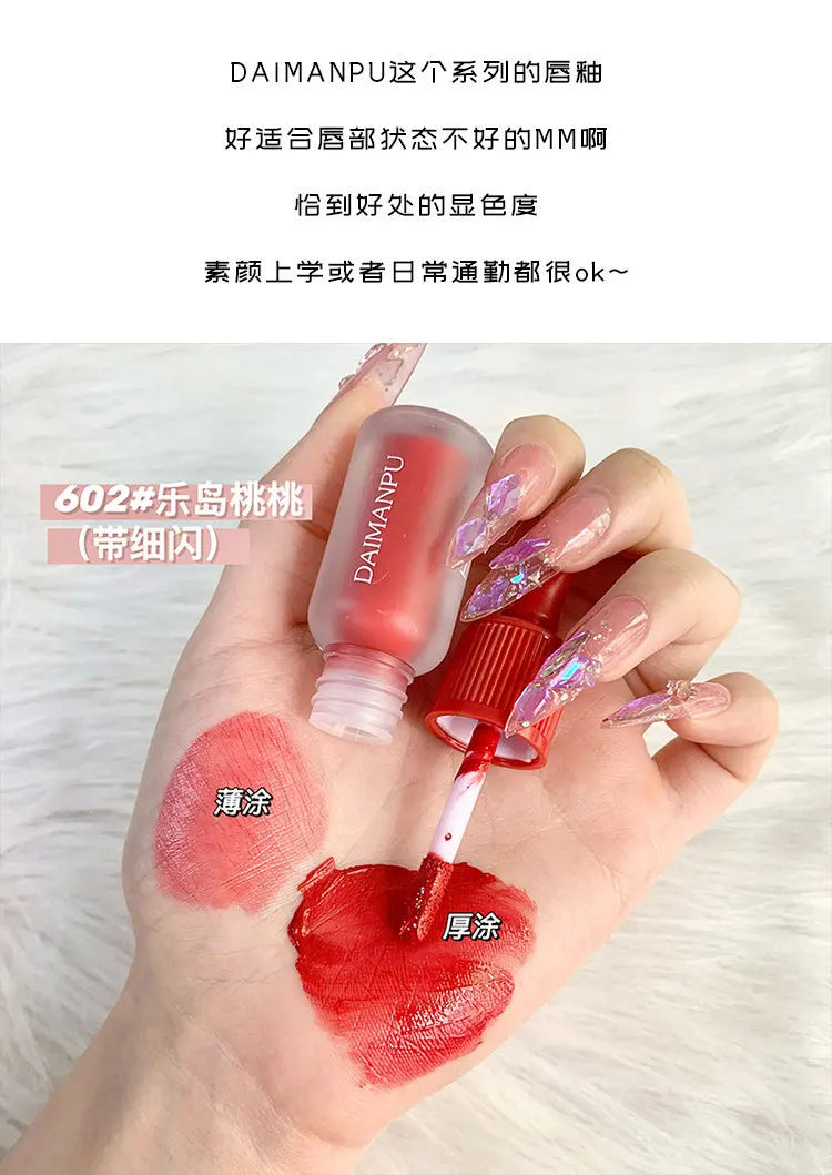 Dyeing Lip Gloss Matte Makeup Moisturizer Liquid Lipstick Waterproof Long Lasting Red Velvet Lip Tint Korean Make Up Cosmetic