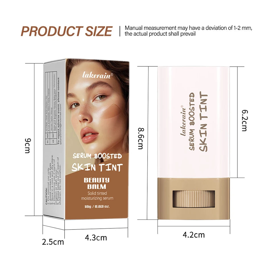 Foundation Tint Stick Balm Serum Boosted Skin Tint Foundation Stick Plumper Hight Coverage Travel Bronze Foundation Stick Makeup