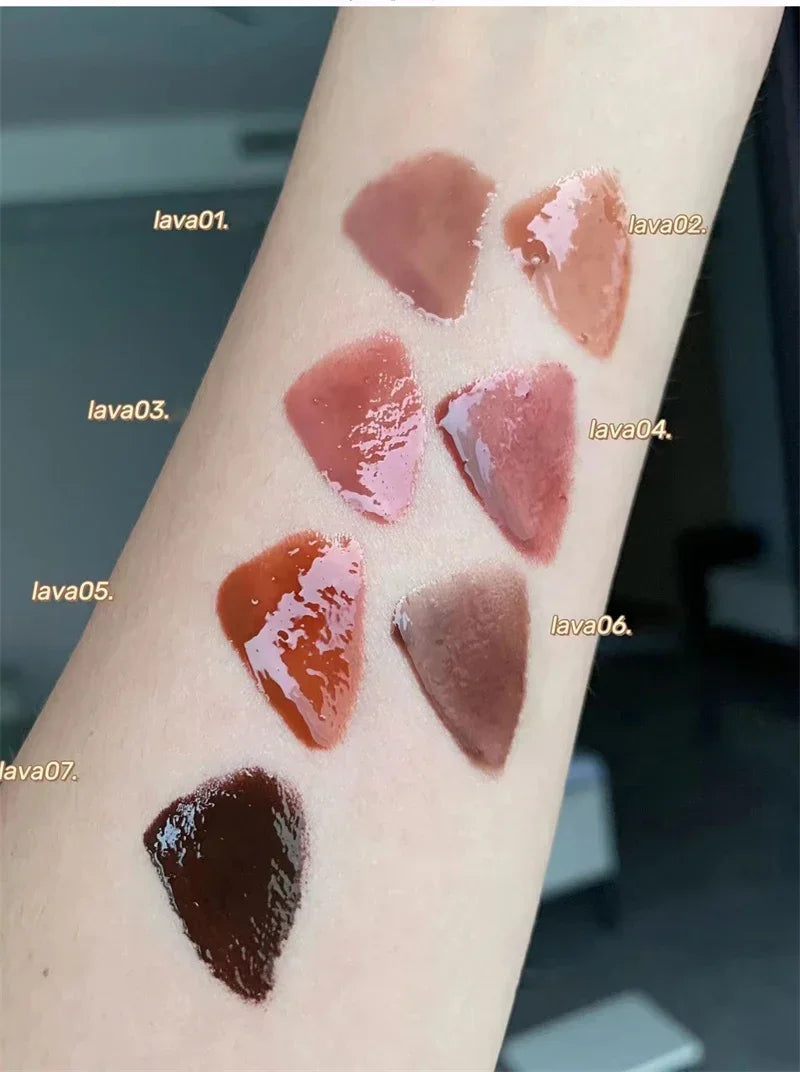 Punk Dark Brown Mirror Water Lip Gloss Red Lip Glaze Transparent Glass Lip Oil Waterproof Liquid Lipstick Clear Tint Makeup New