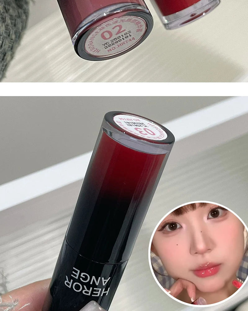 HERORANGE Color-Cooling Shimmering Lip Gloss Hydrating Silky Long-Lasting Color-Dyeing Clear Watery Mirror Lip Glaze