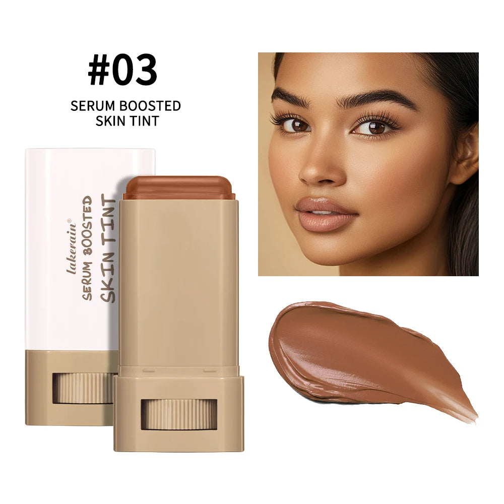 Foundation Tint Stick Balm Serum Boosted Skin Tint Foundation Stick Plumper Hight Coverage Travel Bronze Foundation Stick Makeup