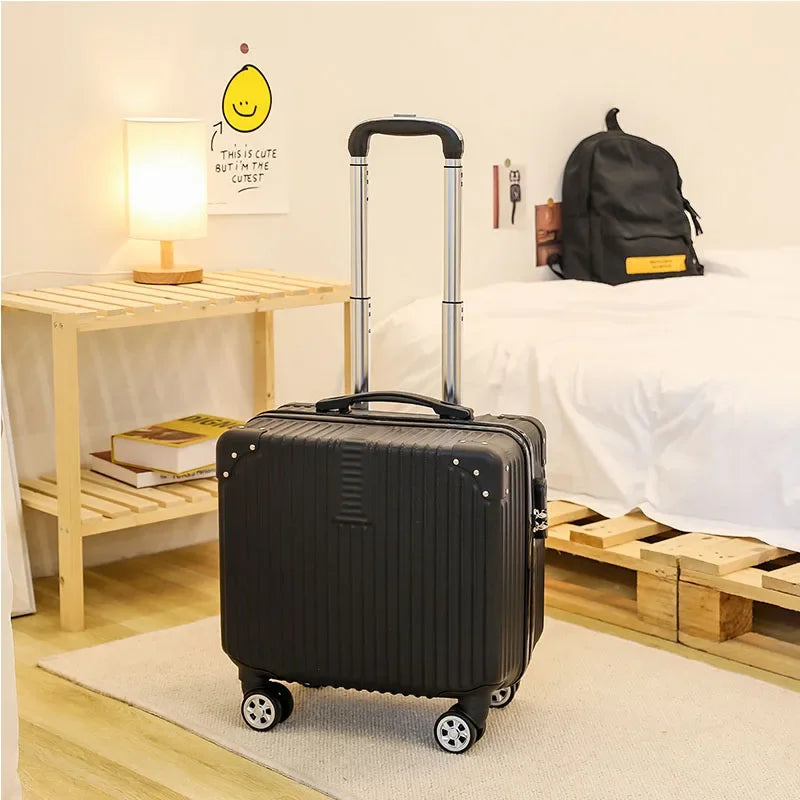 Mini Small 18-Inch Travel Boarding Suitcase Luggage Student Japanese-Style Retro Lightweight Password Trolley Case