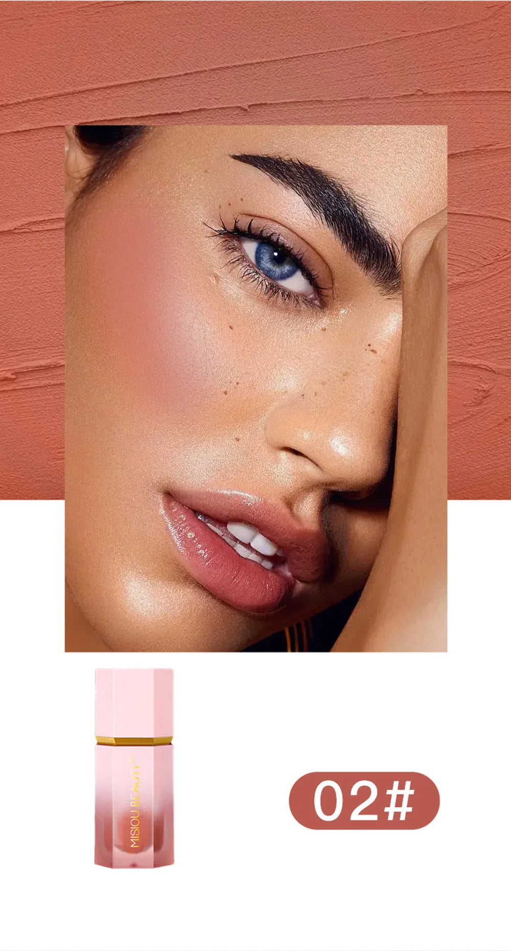8 Colors Liquid Blush Waterproof Multi-purpose Facial Nourishing Blush Stick Cheek Natural Blusher Cute Korean Makeup for Women