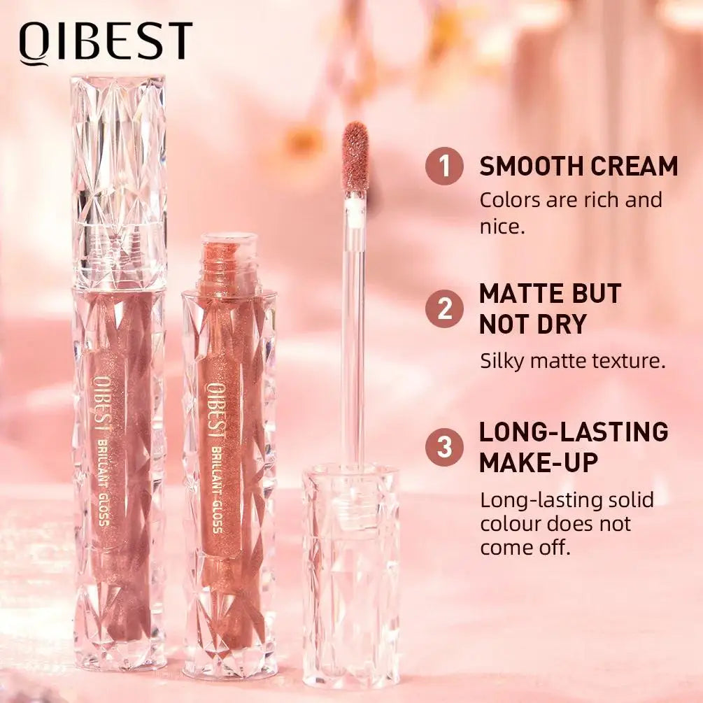 Diamond Shimmer Waterproof Lipgloss 10 Colors Liquid Lipstick Glitter Shiny Pearl Glaze Long Lasting Lip Tint Women Makeup