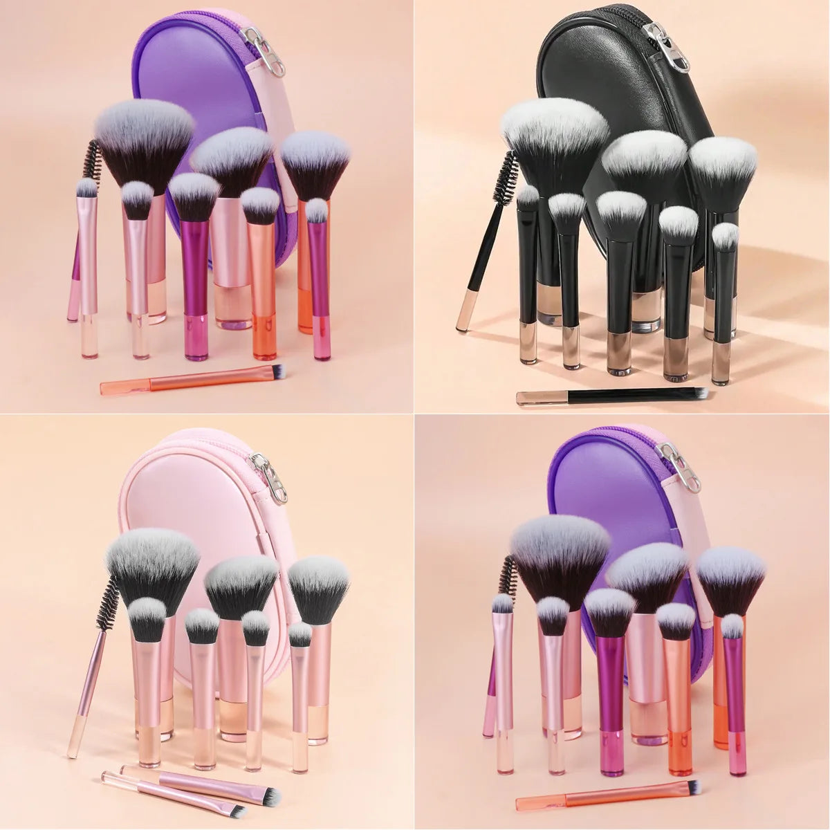 10 color Mini makeup brush Travel portable Makeup Tool - Palm Brush Professional Makeup tool set gift