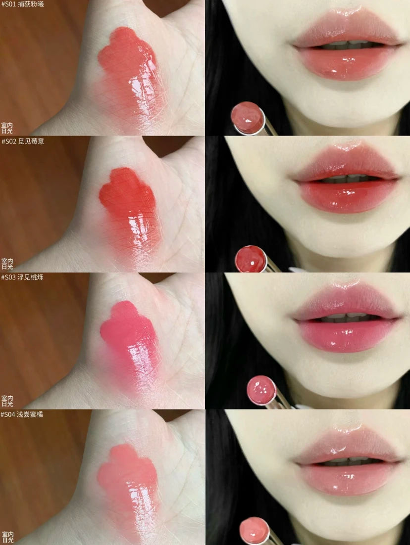 Pink Bear Water Essence Solid Lipgloss Moisturizing Mirror Lip Glaze LipSugar Light Lipstick Light Sensation Beauty Makeup