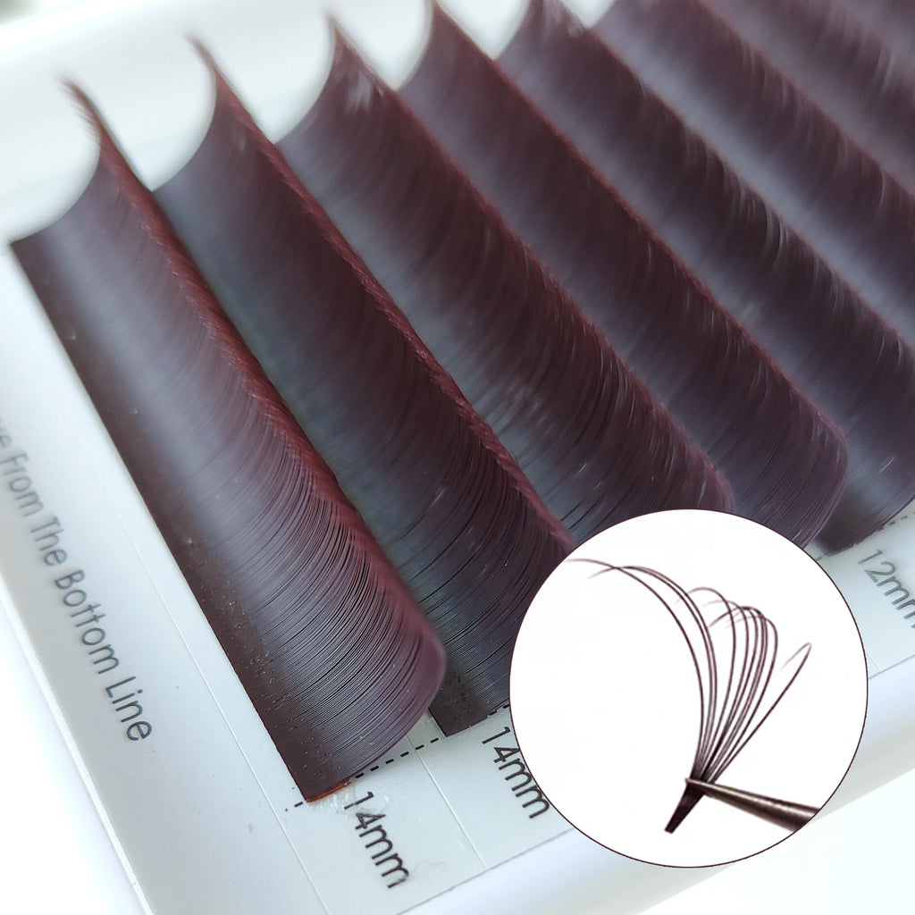 Dark Brown Easy fan Eyelash Extension Mix Mink Individual Ombre Eyelash Lashes High Quality Colorful Blooming Lashes Extension