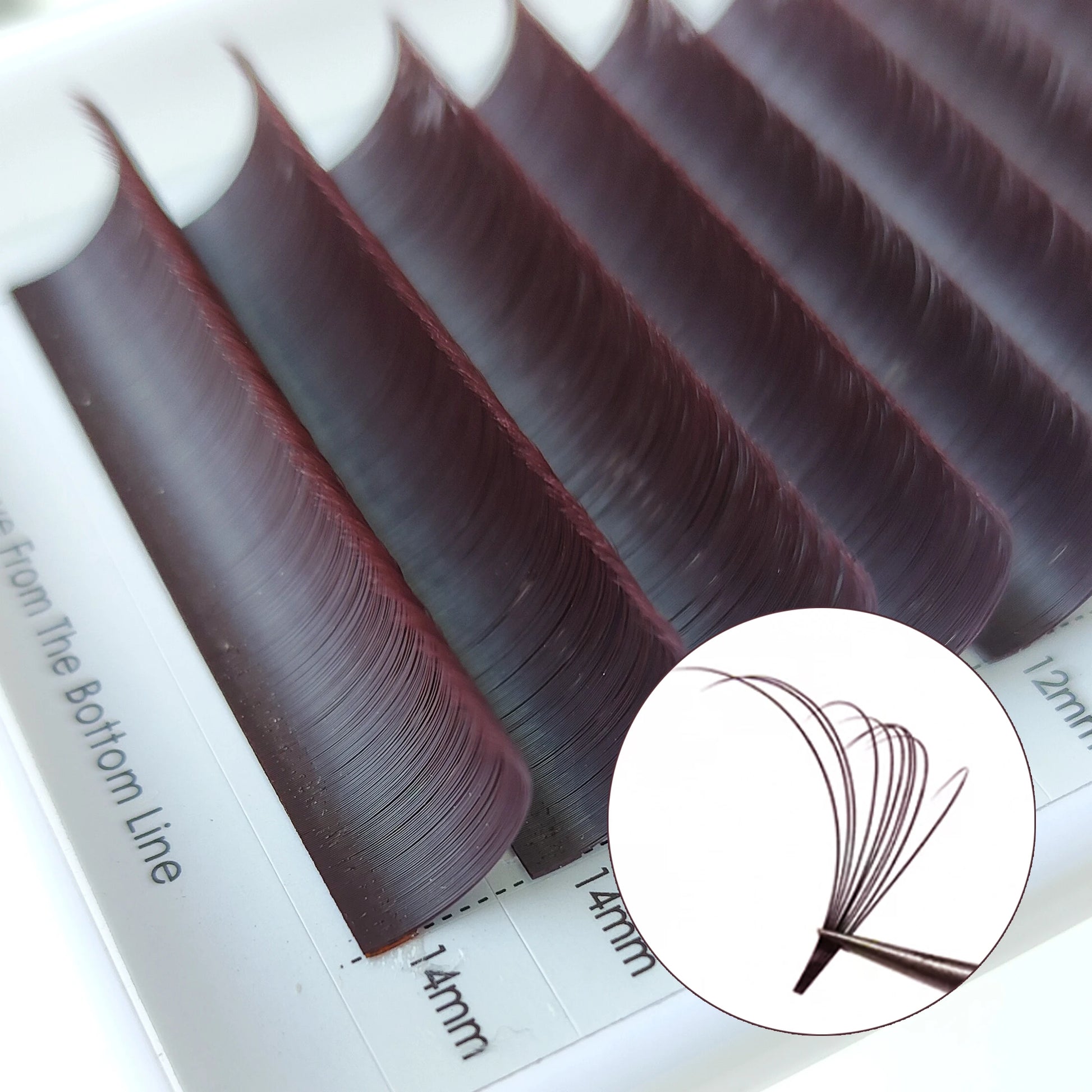 Dark Brown Easy fan Eyelash Extension Mix Mink Individual Ombre Eyelash Lashes High Quality Colorful Blooming Lashes Extension