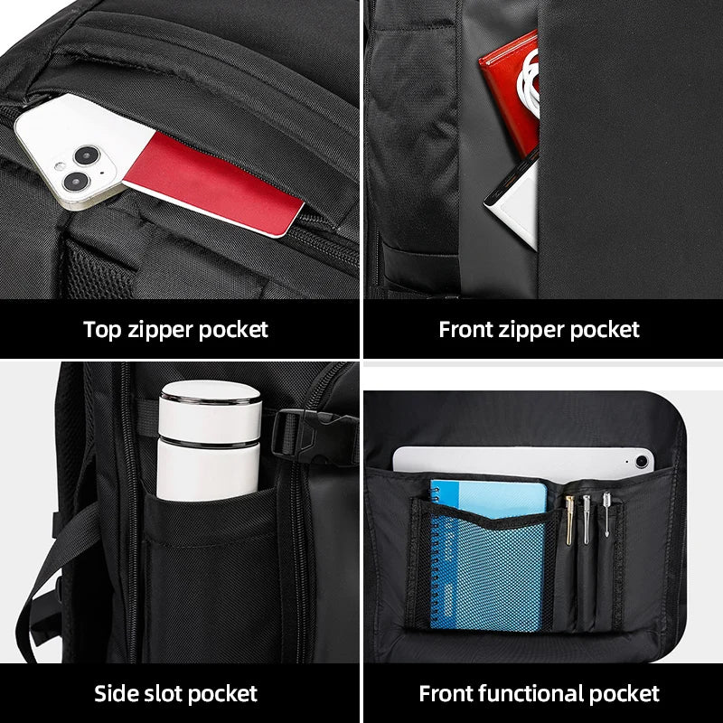 Travel Duffel Bags Expandable Business Backpacks Laptop Bag Large Luggage Rucksack Waterproof Weekender Pack with Shoe Pocket