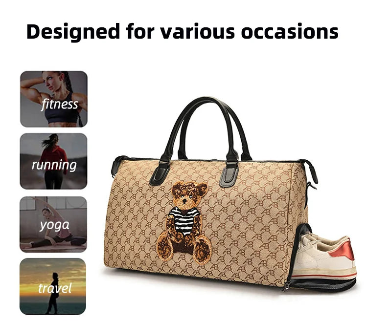 Fashion Travel Bag Traveling Luggage Zipper Storage Bag Carry-on Duffle Bag With Single Shoulder Strap For Short Trips Bussiness