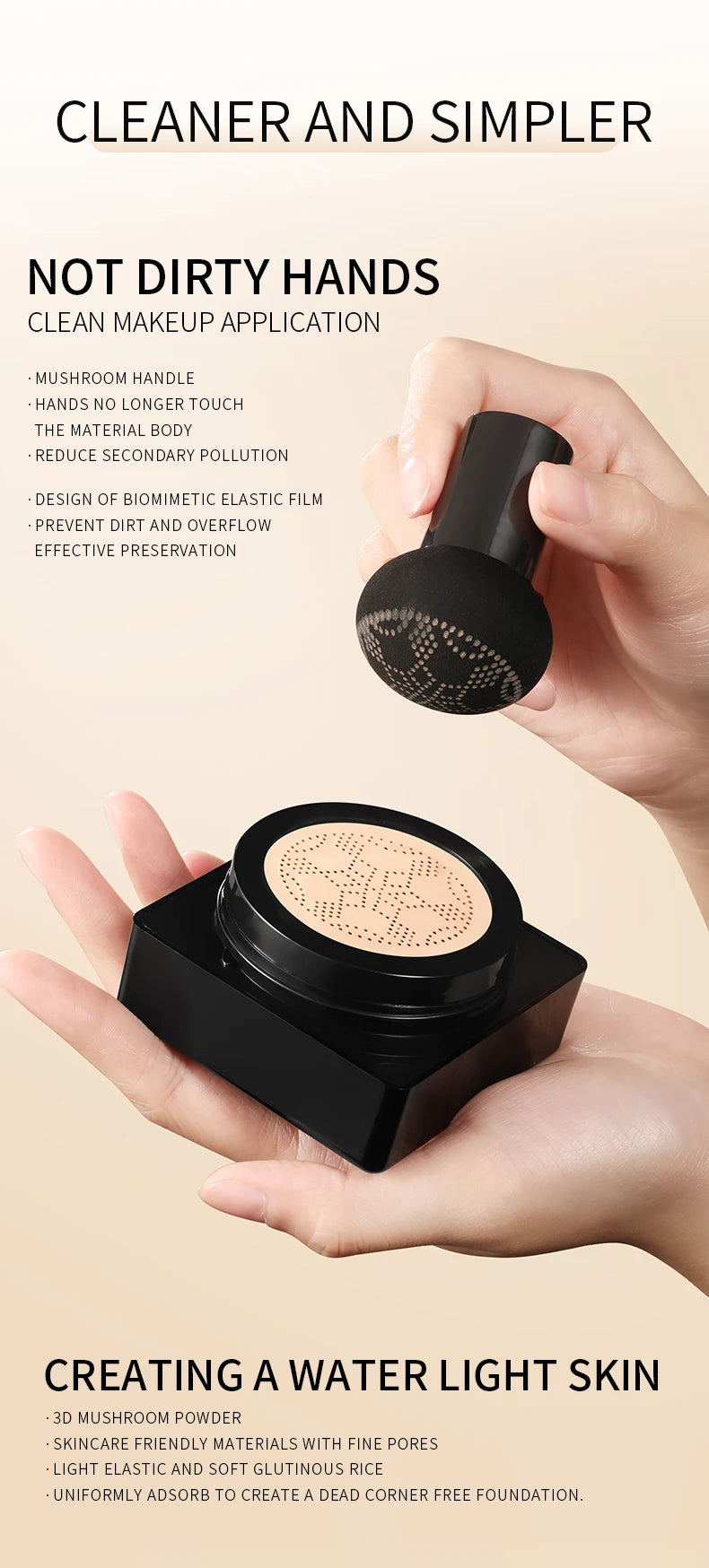BB Cream Mushroom Head Air Cushion Powder Puff Moisturizing Brightening Foundation Concealer CC Cream Base Makeup Cosmetics