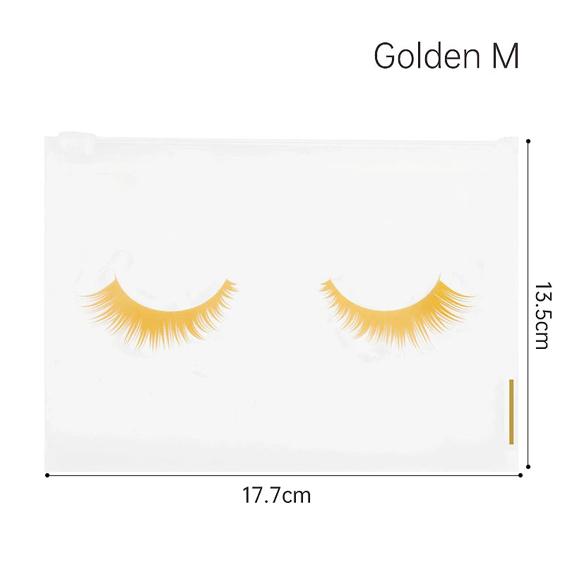 10pcs Eyelash Aftercare Bags With Zipper Toiletry Makeup Pouch Cosmetic Travel Beauty Tool Packaging Lash Extension Supplies