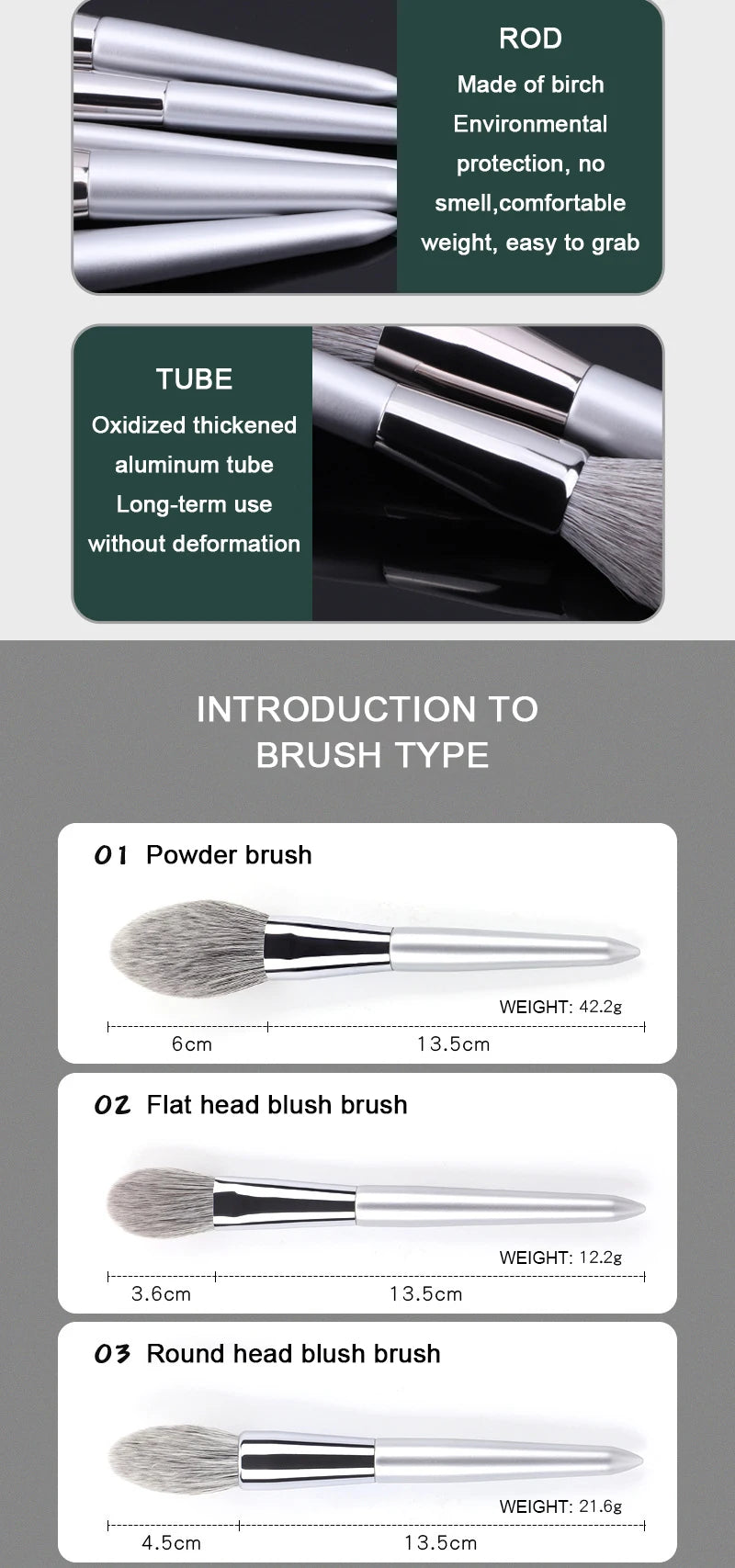 KLINA 12PCS Makeup Brushes Kit Professional Natural Goat Hair Foundation Powder Contour Eyeshadow Lip Make Up Tools For Women