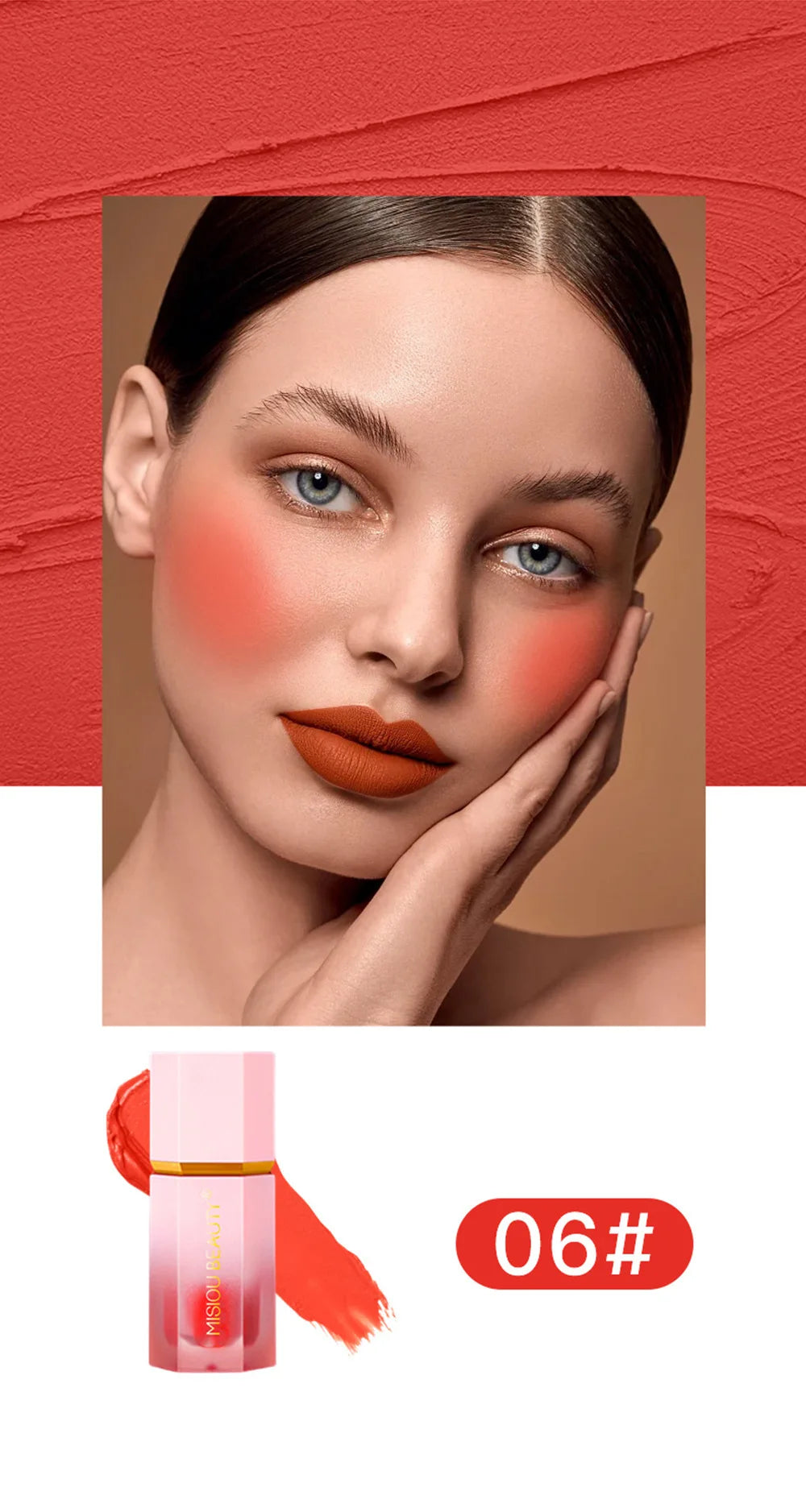 8 Colors Liquid Blush Waterproof Multi-purpose Facial Nourishing Blush Stick Cheek Natural Blusher Cute Korean Makeup for Women