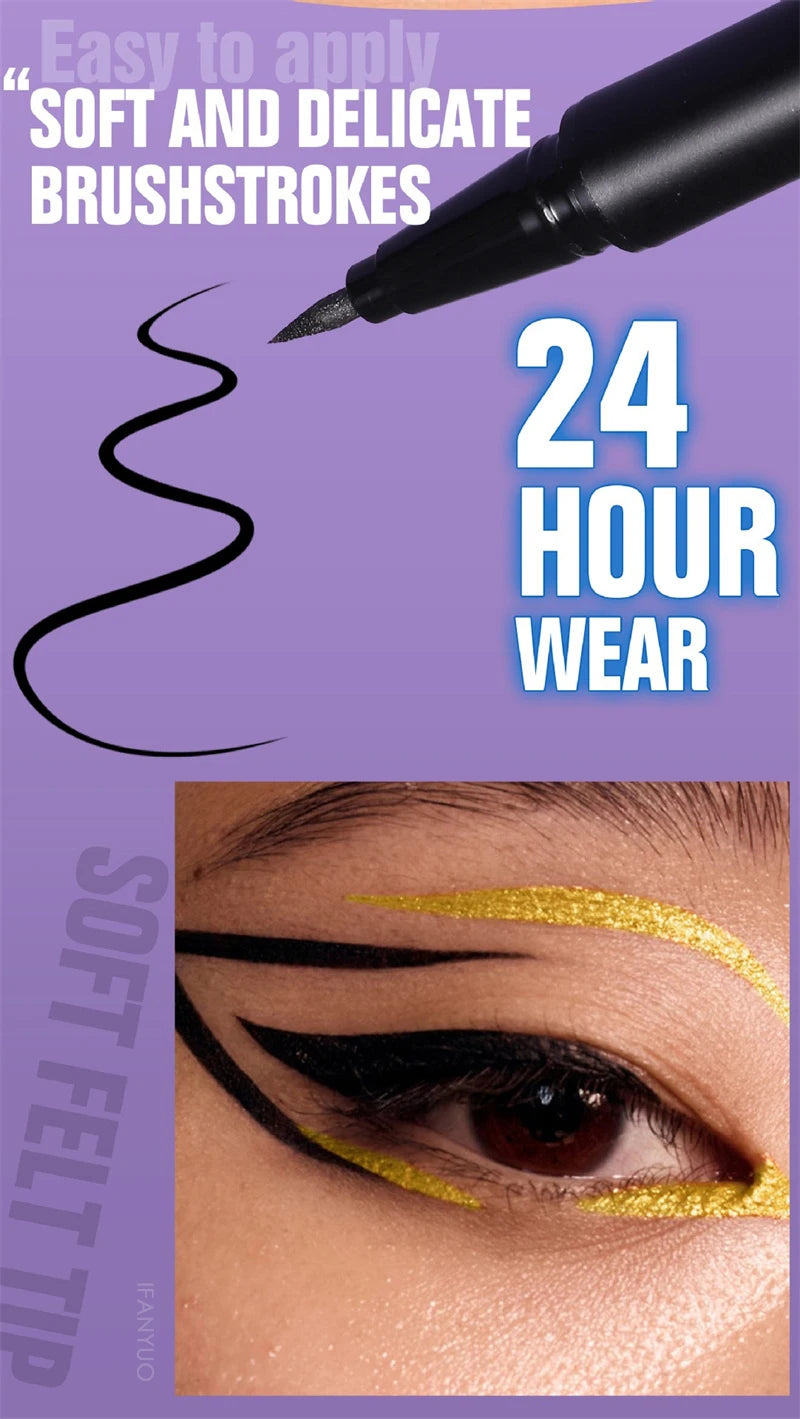 Glitter Liquid Eyeliner Pencil Waterproof Purple Pink Blue Eye Liner Pen Long Lasting Quickily Drying Eyes Makeup Cosmetics