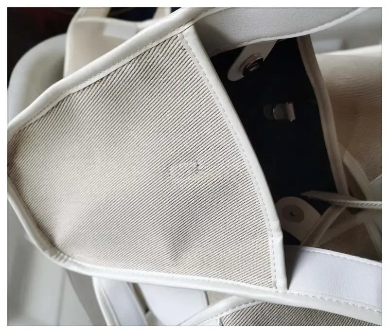 Men And Women New Fashion Canvas Clutch Single Shoulder Crossbody Bag Large Capacity Color Collision Clash Tote Bucket Bag