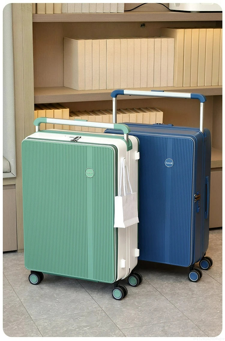 20/24 Inch Front Opening Travel Bags 1:9 Wide Pull Rod in The Deep Warehouse Rolling Luggage Case Travel Suitcases with Wheels