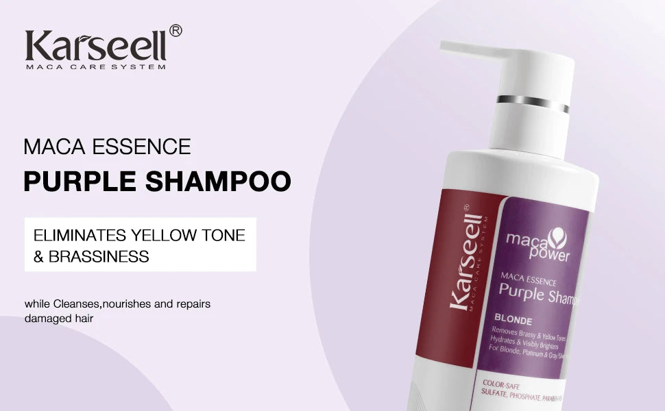 Karseell Purple Hair Mask Purple Shampoo Professional Neutralizes Brass Yellow Tones For Blonde Silver Gray Highlighted Hair