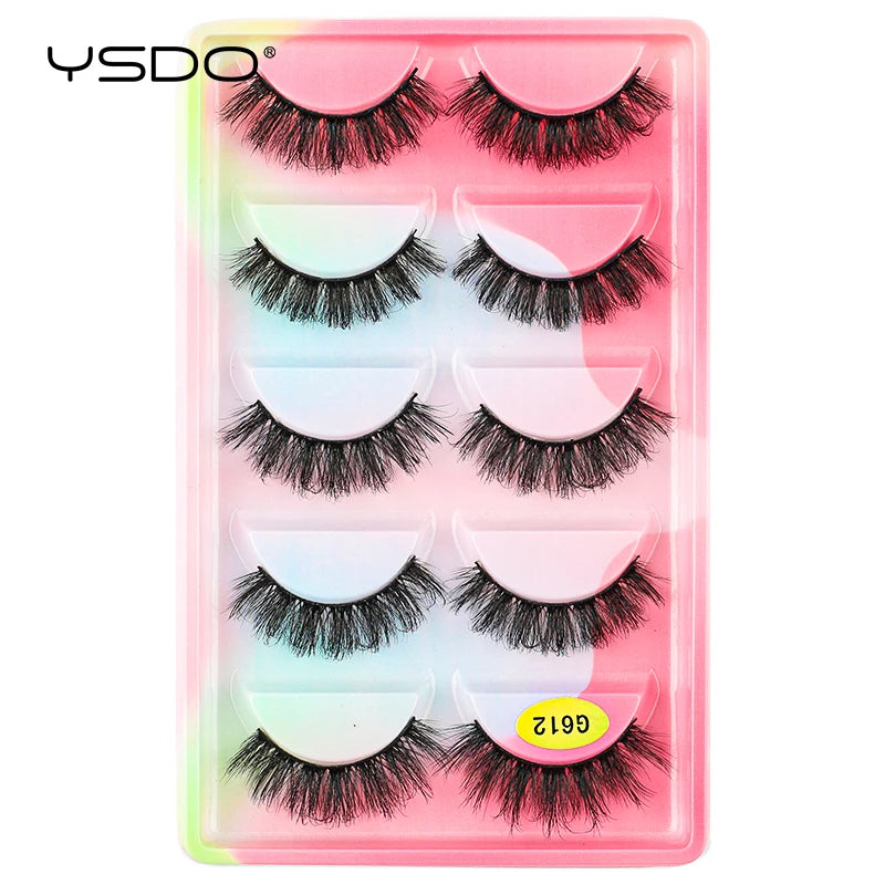 YSDO 5 pairs eyelashes makeup mink strip lashes dramatic eyelashes faux cils natural false eyelashes extension 3d mink eyelashes