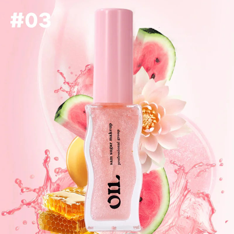 Sheer Pearlescent Mirror Lip Gloss Liquid Lipstick Fruit Honey Infused Lip Oil Reduce Lip Lines Moisturizing Lip Balm Cosmetics