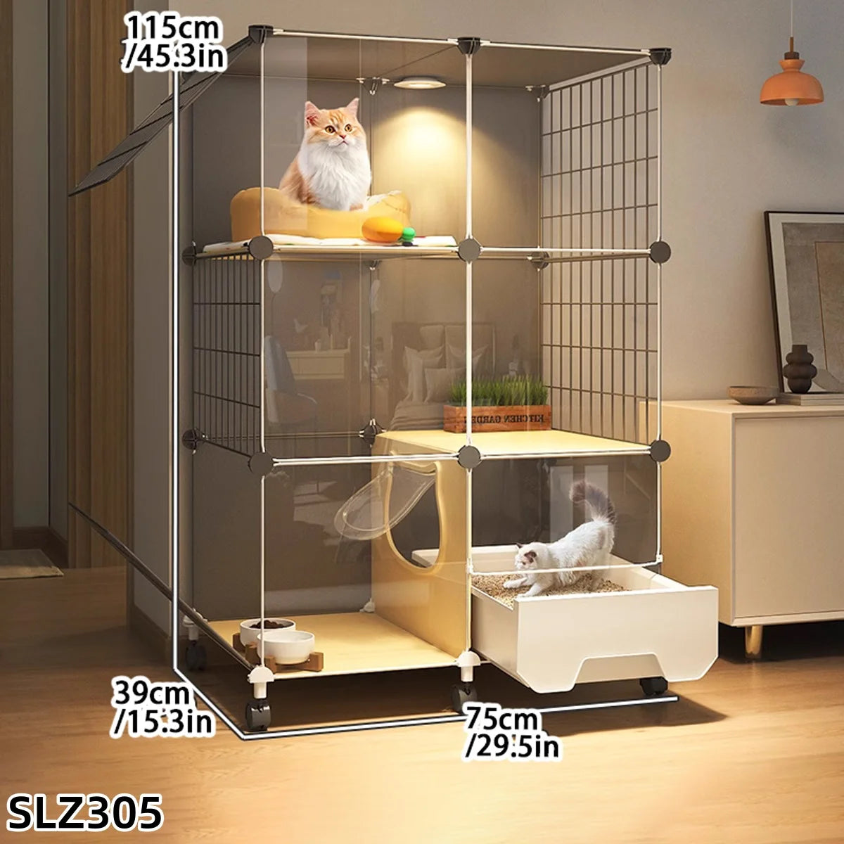 Cat Cage Household Indoor Small Apartment Toilet Cat Litter Box Cat Nest Integrated Cat Villa Cat House Does Not Occupy Space Em