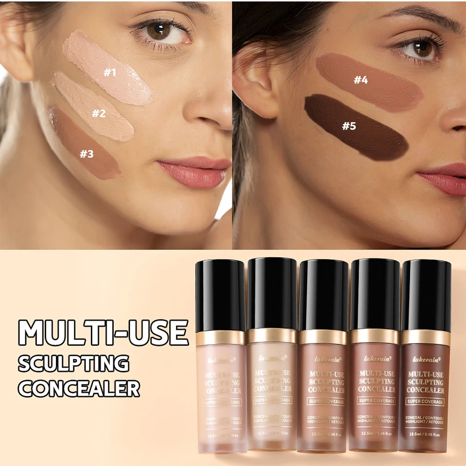 Super Coverage Concealer Multi-Use Cream Oil Free Long Lasting Hydrating Cover Contour Highlight and Retouch Face Makeup