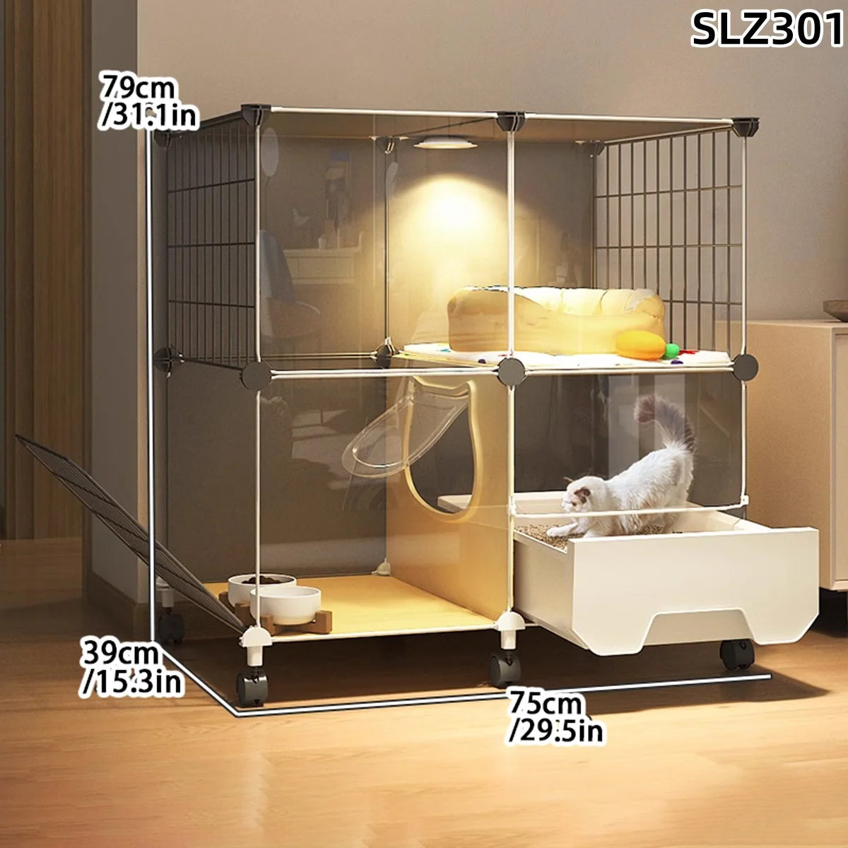Cat Cage Household Indoor Small Apartment Toilet Cat Litter Box Cat Nest Integrated Cat Villa Cat House Does Not Occupy Space Em