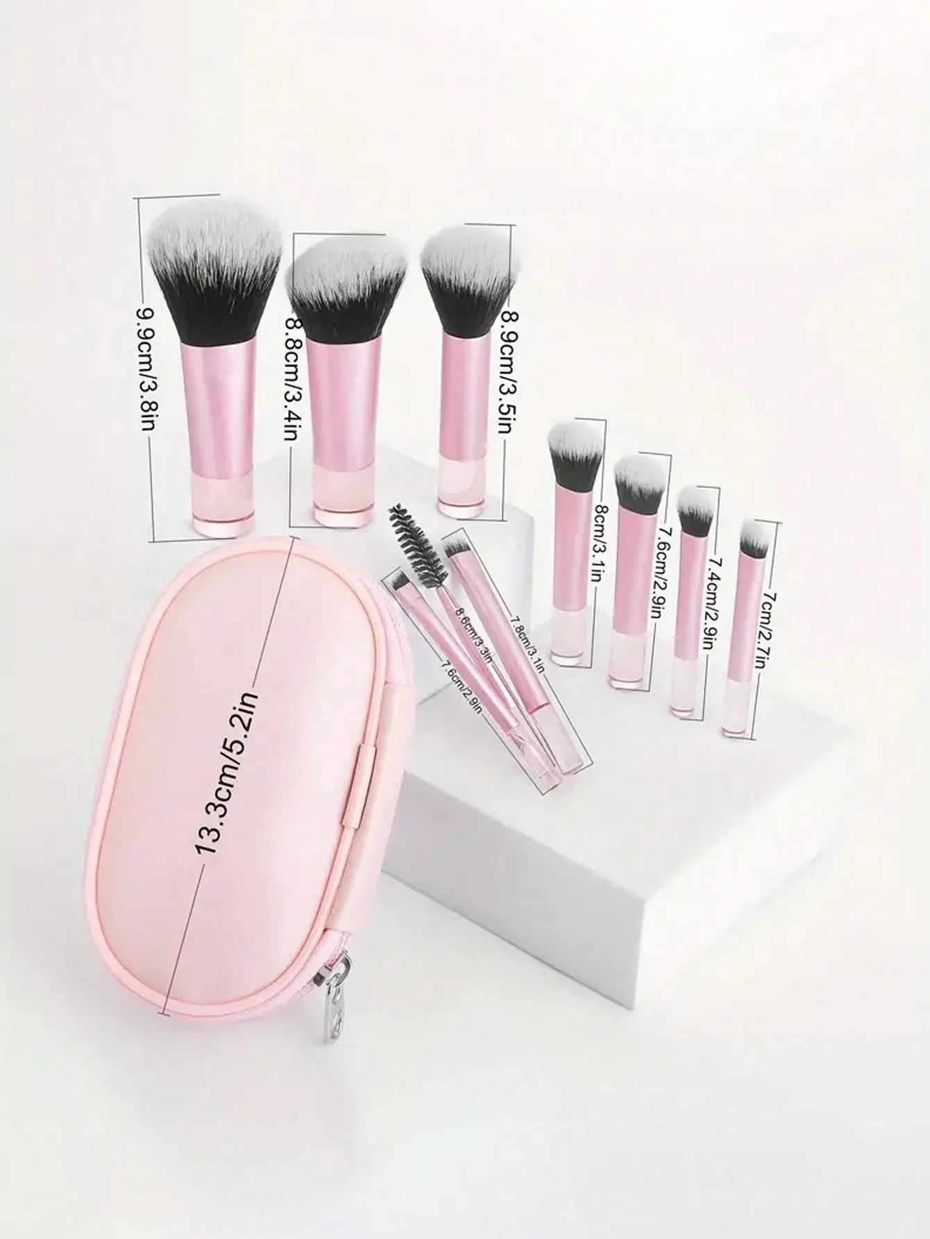 10 color Mini makeup brush Travel portable Makeup Tool - Palm Brush Professional Makeup tool set gift