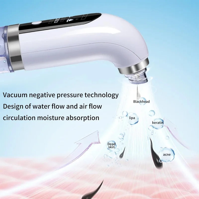 Electric Small Bubble Blackhead Remover USB Rechargeable Water Cycle Pore Acne Pimple Removal Vacuum Suction Facial Cleaner Tool