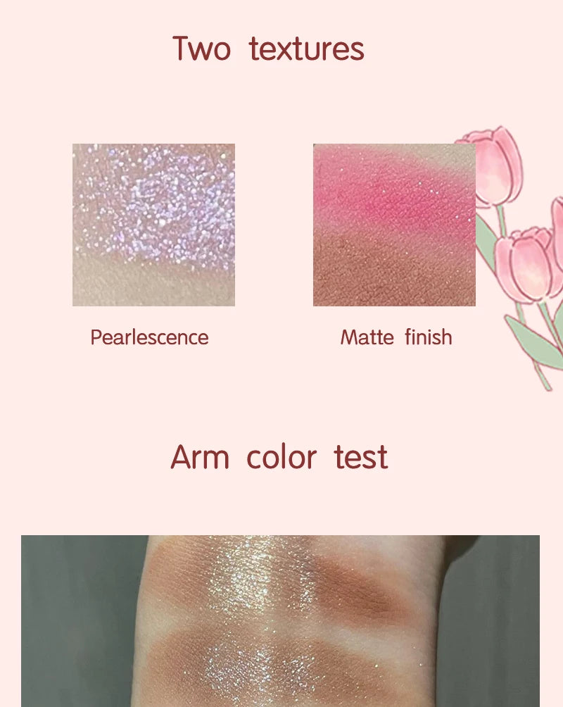 Mini 3-Color Earth Brown Eyeshadow Palette Pearly Matte Grey Glitter Eye Shadow Shiny Shimmer Eye Pigment High Gloss Makeup