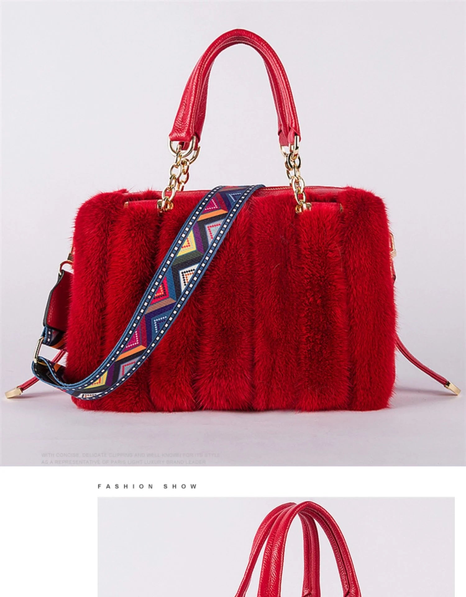 2021 New Mink Fur Bag Women Luxury Handbags Elegant Ladies Single Shoulder Bag Female Leather Solid Color Party Hand Bag
