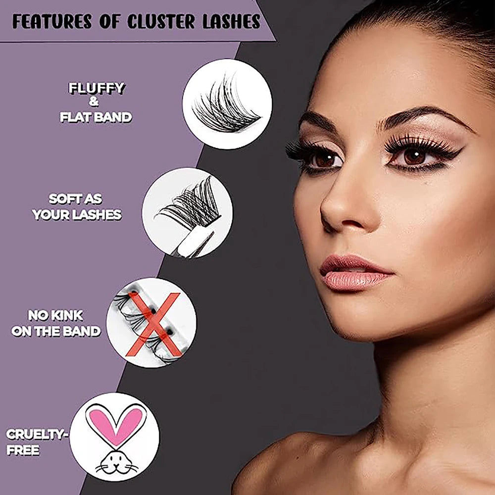 3DFluffy Single Cluster False Lashes Premade Volume Fans Individual Eyelash Segmented Natural Fake Lash For Eye Extension Makeup