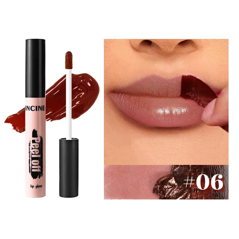 Peel Off Lipstick Matte Pink Tattoo Lip Gloss Waterproof Lipliner Long Lasting Matte Brown Lip Tint Tear-off Lip Stain Cosmetics