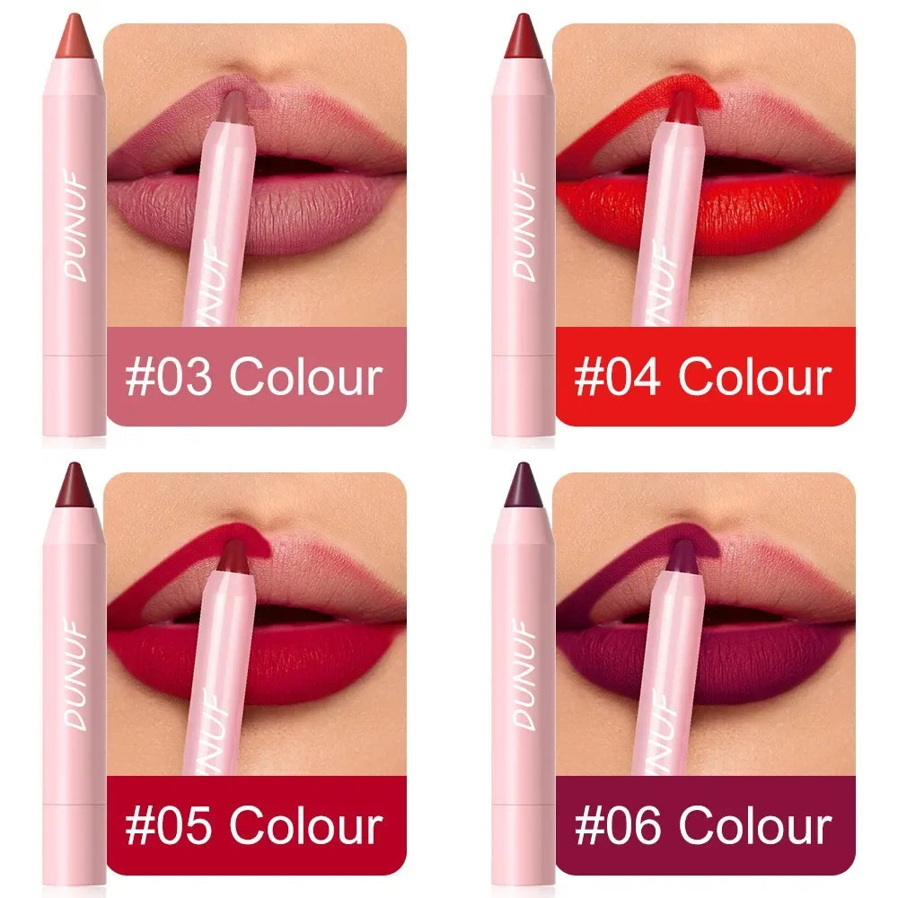 Sexy Dark Red Brown Lipstick Pencil Matte 18 Colors Lip Liner Crayons Rich Full Color Lip Tint Silky Natural Creamy Texture Pen