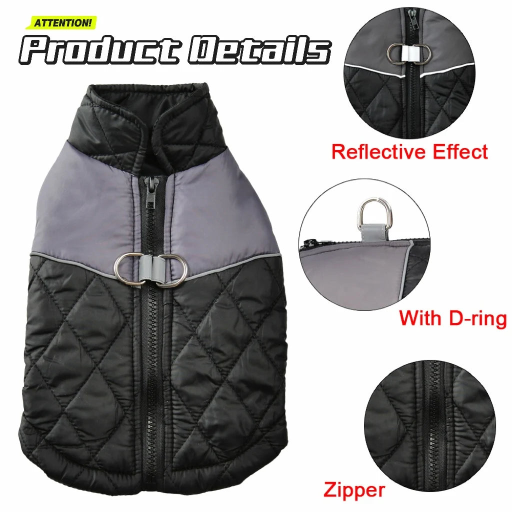 Pet Dog Clothes Coat Winter Windproof Thicken Cozy Dog Jacket Coat for Small Medium Dogs Cats Yorkshire French Bulldog Clothing