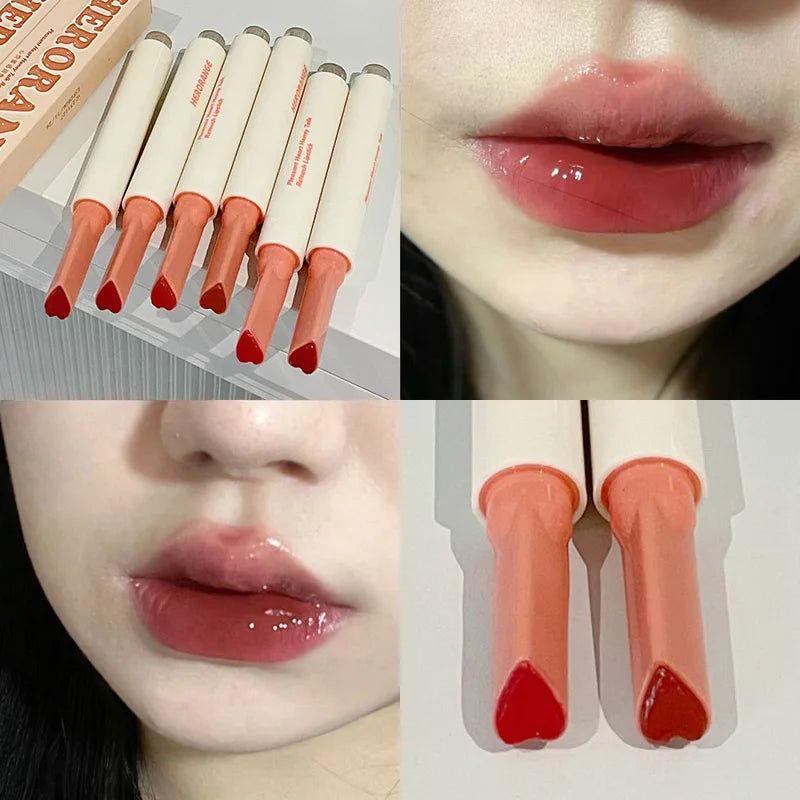 Crystal Honey Solid Lip Glaze Nude Rose Brown Plumping Lip Gloss Moisturising Jelly Tinted Lip Balm Hydrating Black Tea Lipstick