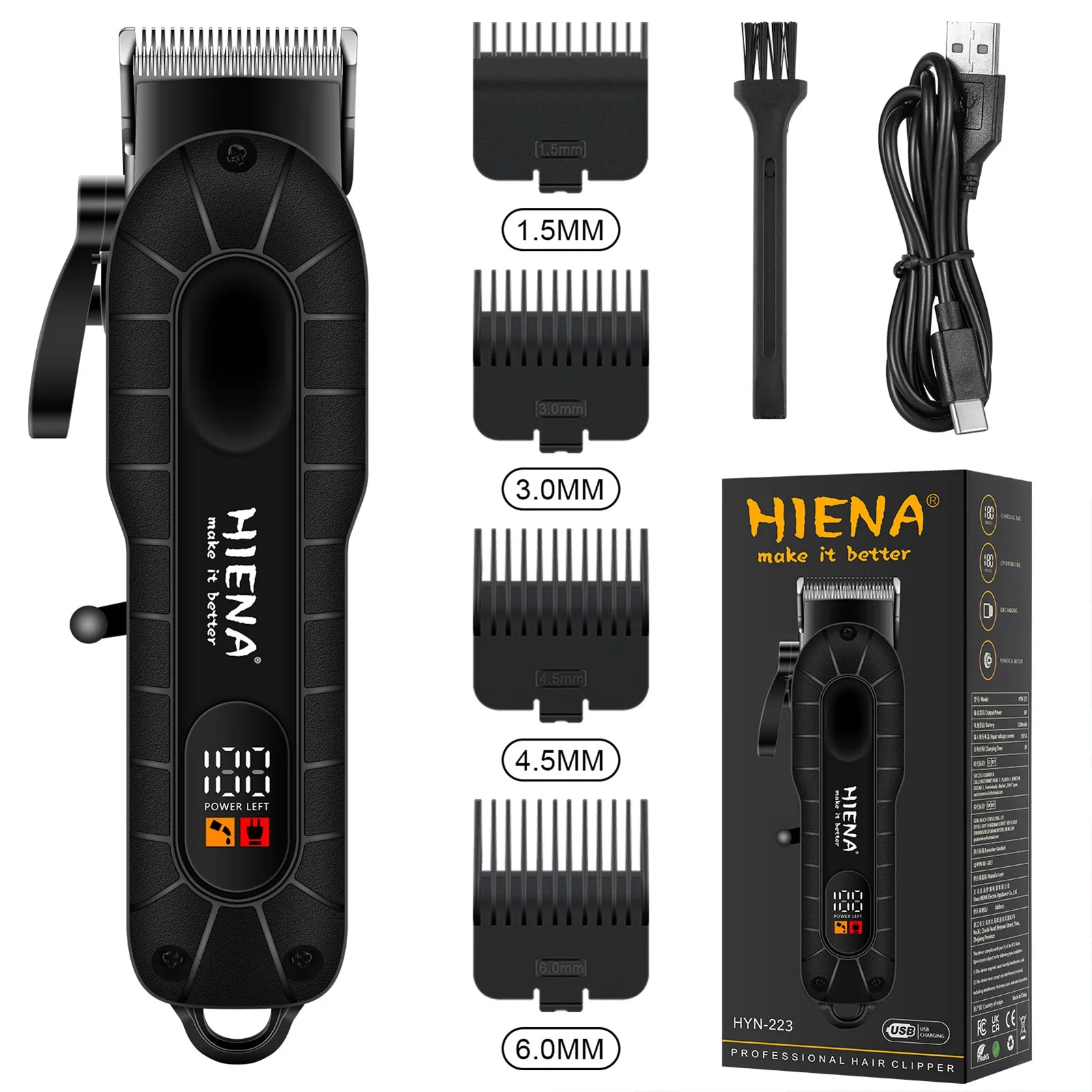 HIENA Beard Trimmer Shavers Hair Clippers set for men Hair cutting machine USB Rechargeable Barber clippers professional Haircut