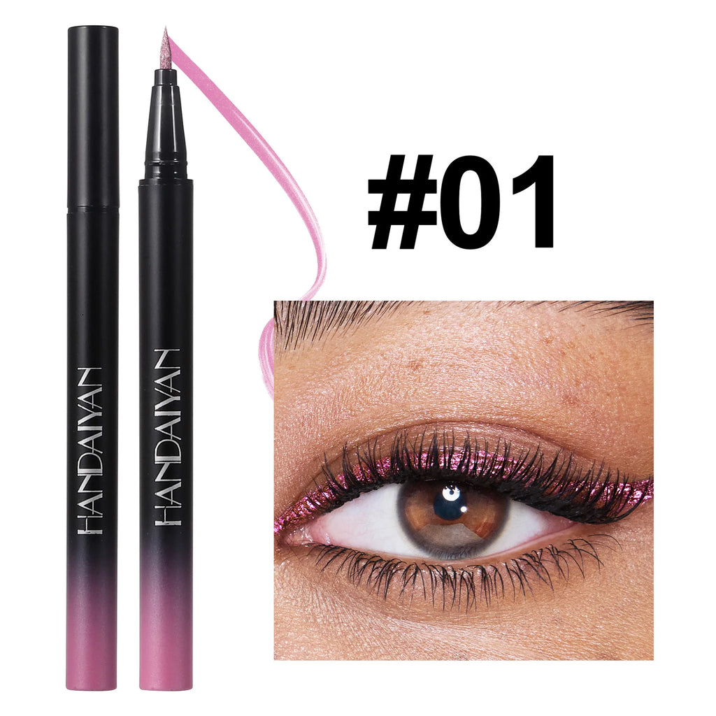 Glitter Liquid Eyeliner Pencil Waterproof Purple Pink Blue Eye Liner Pen Long Lasting Quickily Drying Eyes Makeup Cosmetics
