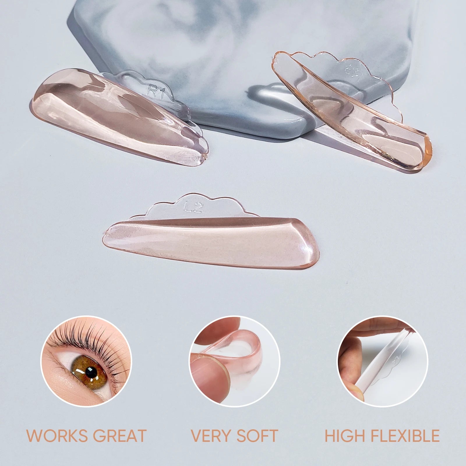 PERMANIA 4 Pairs Self-Adhesive Eyelash Lift Pads Eyelash Lifting Shields Lash Perming Pads Soft And Reusable Lash Lifting Tool