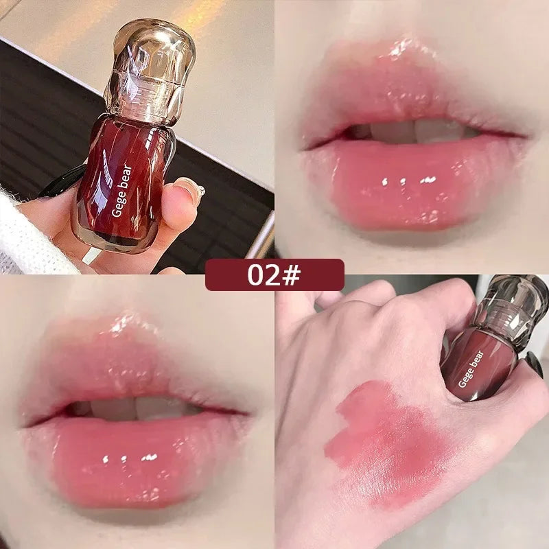 GegeBear Crystal Clear Lipgloss Hydrating Water Liquid Lipstick Light Lip Tint Plumping Non-stick Cup Lips Makeup Women Cosmetic